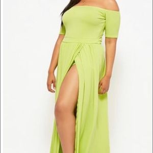 Off the shoulder maxi skort